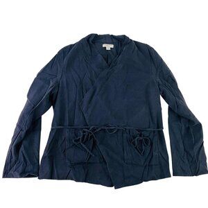 Coldwater Creek Draped Collar Waterfall Wrap Jacket Utility Blazer Womens XL